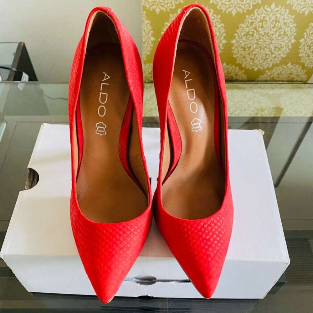 Aldo Kristina Red Pump Heel Size 7